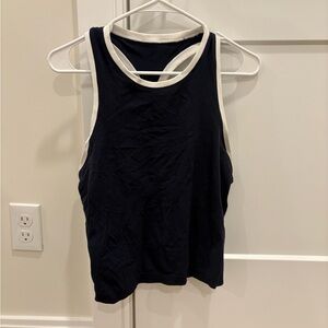 Athleta navy and White Tank Top